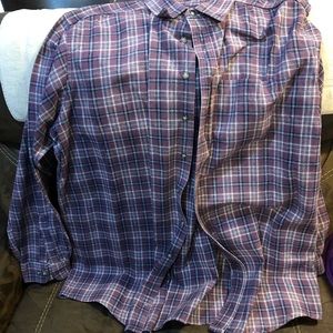 LL Bean plum and black plaid